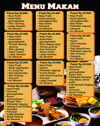 menu makan di bale bambu adventure