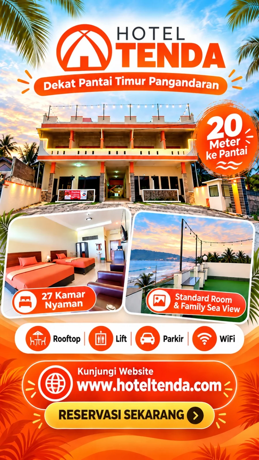 Hotel tenda Pantai timur Pangandaran