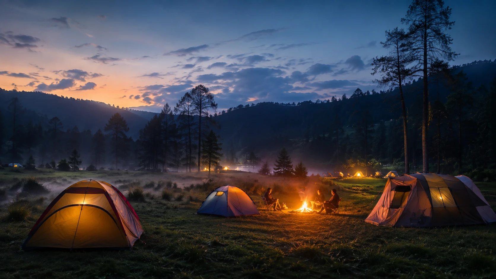 Pemandangan alam dan area camping Rancaupas Ciwidey