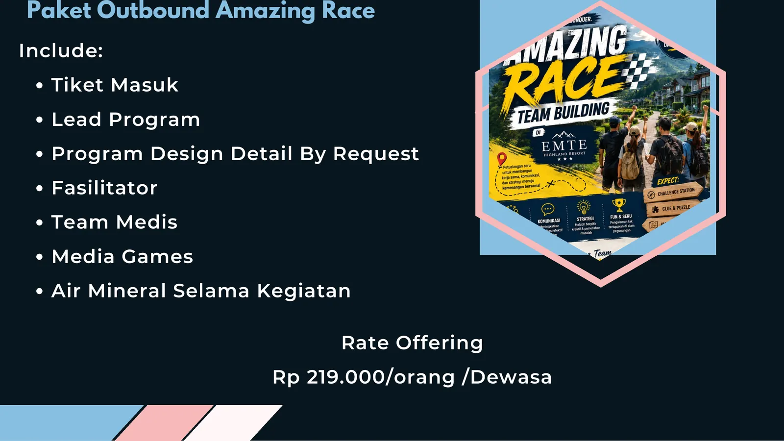Rate offering paket Outbound Amazing Race Jo Adventure